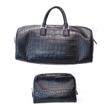 Vittorio Martire - Sport Bag in Real Alligator Leather - Italian Handmade Bag - Luxury High Quality Leather