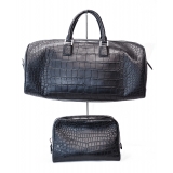 Vittorio Martire - Sport Bag in Real Alligator Leather - Italian Handmade Bag - Luxury High Quality Leather