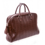 Vittorio Martire - Business Bag in Vera Pelle di Alligatore - Marrone - Borsa Artigianale Italiana - Alta Qualità Luxury
