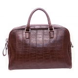 Vittorio Martire - Business Bag in Real Alligator Leather - Brown - Italian Handmade Bag - Luxury High Quality