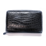 Vittorio Martire - Document Holder in Real Crocodile Leather - Black - Italian Handmade - Luxury High Quality