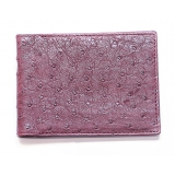 Vittorio Martire - Wallet in Real Ostrich Leather - Pink - Italian Handmade - Luxury High Quality