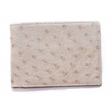 Vittorio Martire - Wallet in Real Ostrich Leather - Ice - Italian Handmade - Luxury High Quality