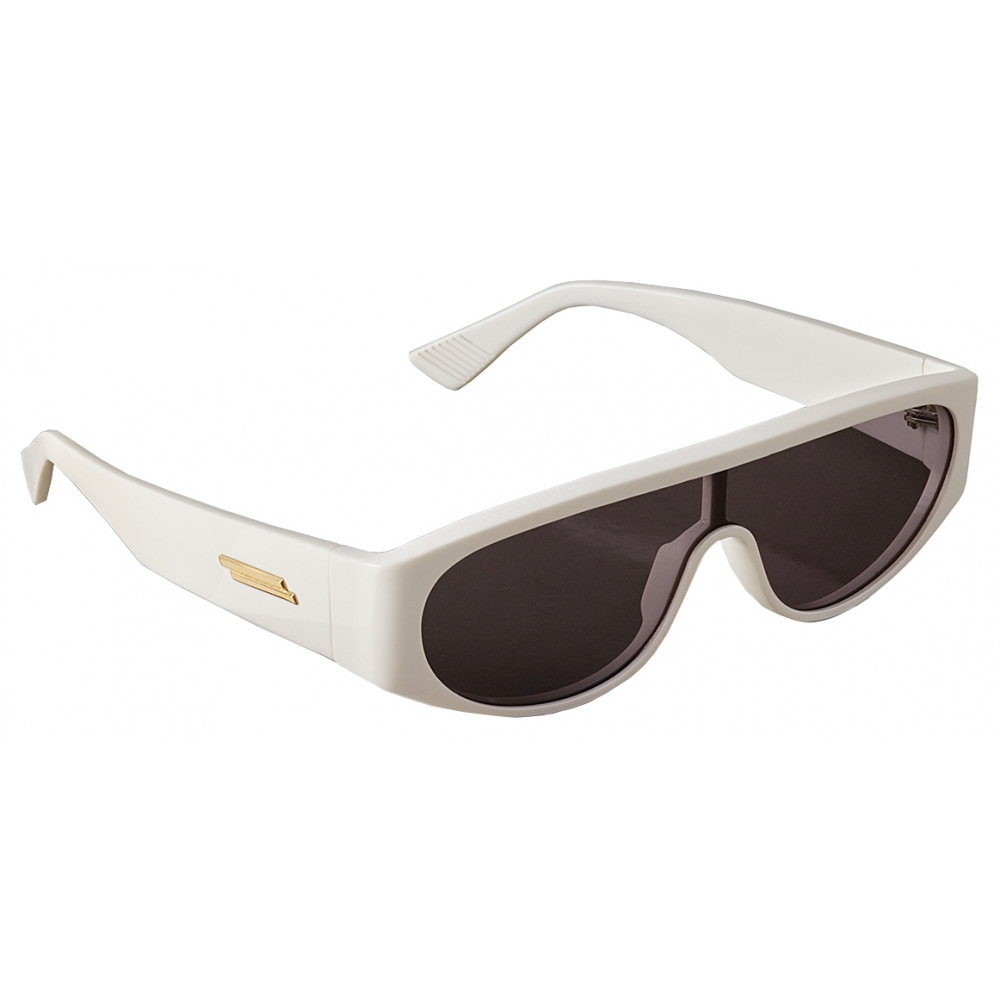 Bottega Veneta Wide Rectangular Ivory Sunglasses in White