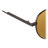 Bottega Veneta - Occhiali da Sole Aviatore in Metallo - Nero Oro - Occhiali da Sole - Bottega Veneta Eyewear