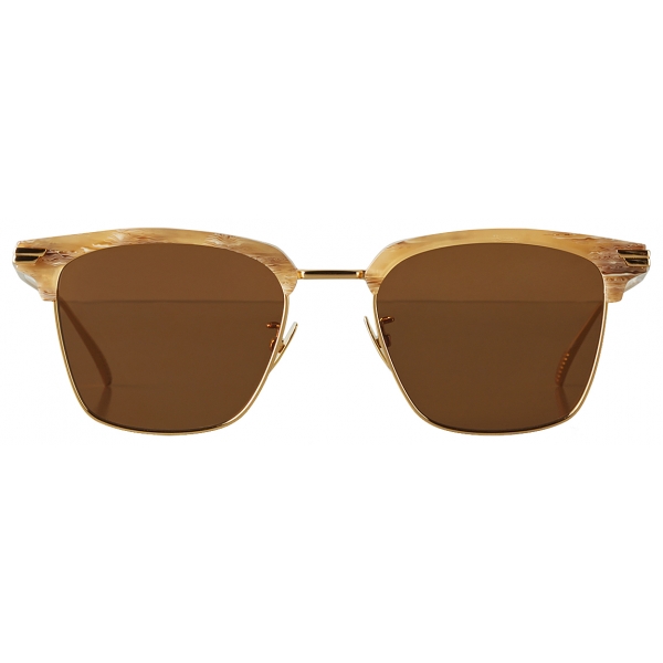Bottega Veneta - Clubmaster Sunglasses - Brown Gold - Sunglasses - Bottega Veneta Eyewear