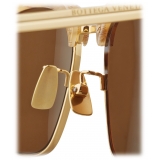 Bottega Veneta - Occhiali da Sole con Design Clubmaster - Marrone Oro - Occhiali da Sole - Bottega Veneta Eyewear