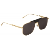 Bottega Veneta - Angular Aviator Sunglasses - Grey Gold - Sunglasses - Bottega Veneta Eyewear