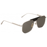 Bottega Veneta - Angular Aviator Sunglasses - Silver Green - Sunglasses - Bottega Veneta Eyewear