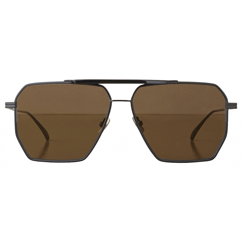 Bottega Veneta - Metal Aviator Sunglasses - Black Grey - Sunglasses - Bottega  Veneta Eyewear - Avvenice