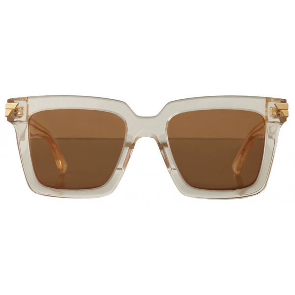 Bottega Veneta - Acetate Square Oversize Sunglasses - Beige Brown - Sunglasses - Bottega Veneta Eyewear