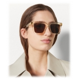 Bottega Veneta - Acetate Square Oversize Sunglasses - Beige Brown - Sunglasses - Bottega Veneta Eyewear