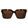 Bottega Veneta - Occhiali da Sole Quadrati Oversize in Acetato - Marrone Havana - Occhiali da Sole - Bottega Veneta Eyewear