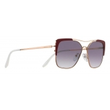 Prada - Prada Eyewear Collection - Occhiali Squadrati - Burgundy Oro Palido - Occhiali da Sole - Prada Eyewear