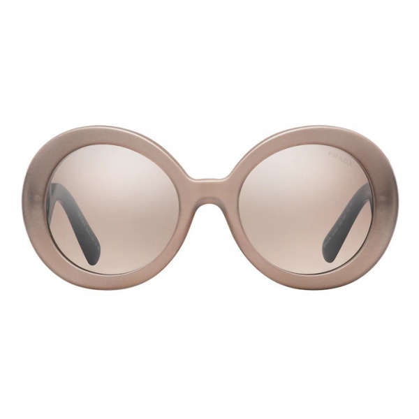 Prada - Prada Minimal Baroque - Round Sunglasses - Cocoa Brown Opaque Crystal - Sunglasses - Prada Eyewear