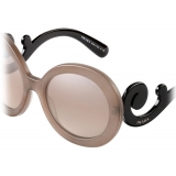 Prada - Prada Minimal Baroque - Round Sunglasses - Cocoa Brown Opaque Crystal - Sunglasses - Prada Eyewear