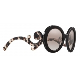 Prada - Prada Minimal Baroque - Round Sunglasses - Black Chalky White Tortoiseshell - Sunglasses - Prada Eyewear