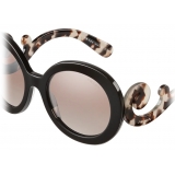 Prada - Prada Minimal Baroque - Round Sunglasses - Black Chalky White Tortoiseshell - Sunglasses - Prada Eyewear