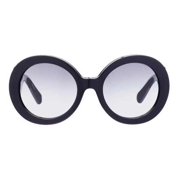 Prada - Prada Minimal Baroque - Round Sunglasses - Black Shaded Gray - Sunglasses - Prada Eyewear