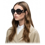 Prada - Prada Minimal Baroque - Round Sunglasses - Black Shaded Gray - Sunglasses - Prada Eyewear