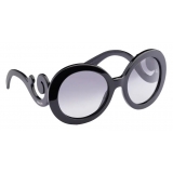 Prada - Prada Minimal Baroque - Round Sunglasses - Black Shaded Gray - Sunglasses - Prada Eyewear