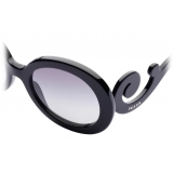 Prada - Prada Minimal Baroque - Round Sunglasses - Black Shaded Gray - Sunglasses - Prada Eyewear