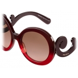 Prada - Prada Minimal Baroque - Round Sunglasses - Scarlet Ruby Nuances - Sunglasses - Prada Eyewear