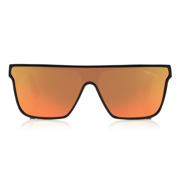 Tom Ford - Wyhat Sunglasses - Soft Rectangular Acetate Sunglasses - FT0709  - Black Orange - Tom Ford Eyewear - Avvenice