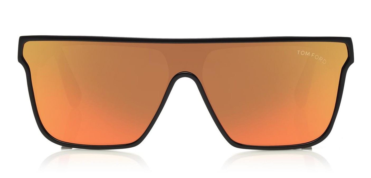 Tom Ford - Wyhat Sunglasses - Soft Rectangular Acetate Sunglasses - FT0709  - Black Orange - Tom Ford Eyewear - Avvenice