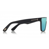 Tom Ford - Wyhat Sunglasses - Occhiali da Sole in Acetato Rettangolari - FT0709 - Nero Blu Chiaro - Tom Ford Eyewear