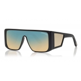 Tom Ford - Atticus Sunglasses - Occhiali da Sole in Acetato Oversize Rettangolari - FT0710 - Nero Oro - Tom Ford Eyewear