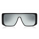 Tom Ford - Atticus Sunglasses - Occhiali da Sole in Acetato Oversize Rettangolari - FT0710 - Nero Specchiato - Tom Ford Eyewear