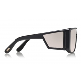 Tom Ford - Atticus Sunglasses - Occhiali da Sole in Acetato Oversize Rettangolari - FT0710 - Nero Fumo - Tom Ford Eyewear