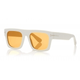 Tom Ford - Fausto Sunglasses - Occhiali da Sole in Acetato Rettangolari - FT0711 - Bianco - Tom Ford Eyewear