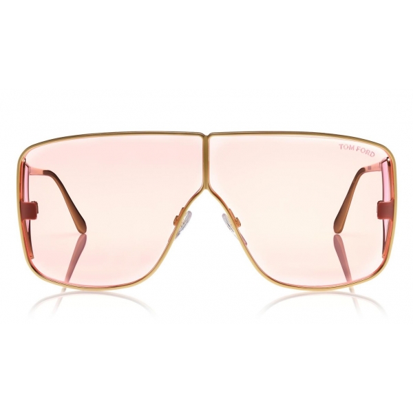 Tom Ford - Spector Sunglasses - Occhiali da Sole in Acetato Oversize Rettangolari - FT0708 - Rosa - Tom Ford Eyewear