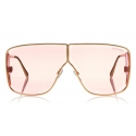 Tom Ford - Spector Sunglasses - Occhiali da Sole in Acetato Oversize Rettangolari - FT0708 - Rosa - Tom Ford Eyewear