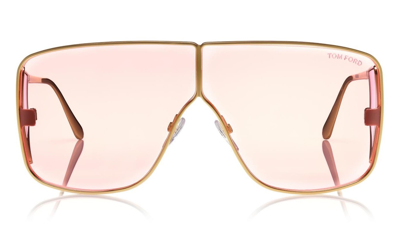 Tom Ford - Spector Sunglasses - Oversize Rectangular Acetate Sunglasses -  FT0708 - Pink - Tom Ford Eyewear - Avvenice