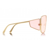 Tom Ford - Spector Sunglasses - Oversize Rectangular Acetate Sunglasses - FT0708 - Pink - Tom Ford Eyewear