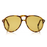 Tom Ford - Lennon Sunglasses - Occhiali da Sole Pilot in Acetato - FT0645 - Oliva - Tom Ford Eyewear