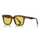 Tom Ford - Fausto Sunglasses - Soft Rectangular Acetate Sunglasses - FT0646 - Brown - Tom Ford Eyewear