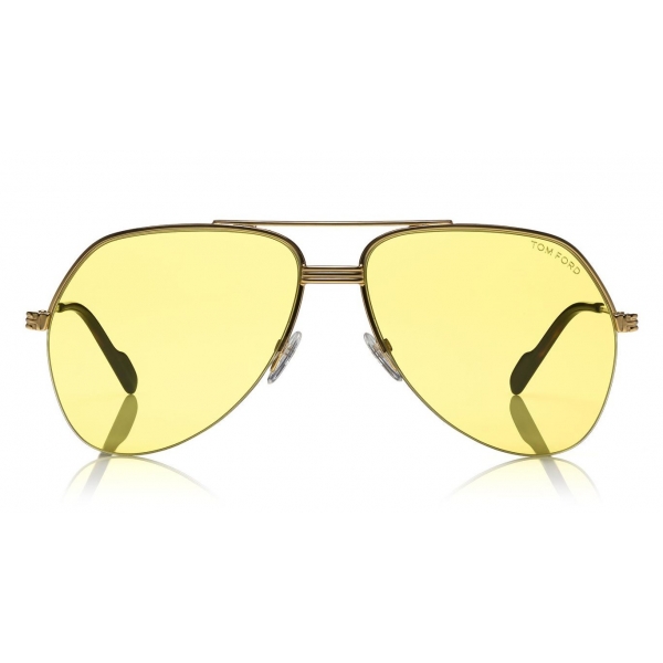 Tom Ford - Wilder Sunglasses - Occhiali da Sole Pilot in Acetato - FT0644 - Giallo - Tom Ford Eyewear