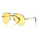 Tom Ford - Wilder Sunglasses - Occhiali da Sole Pilot in Acetato - FT0644 - Giallo - Tom Ford Eyewear