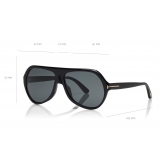 Tom Ford - Thomas Sunglasses - Pilot Acetate Sunglasses - FT0732 - Black - Tom Ford Eyewear
