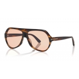 Tom Ford - Thomas Sunglasses - Occhiali da Sole Pilot in Acetato - FT0732 - Havana - Tom Ford Eyewear