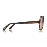 Tom Ford - Thomas Sunglasses - Occhiali da Sole Pilot in Acetato - FT0732 - Havana - Tom Ford Eyewear