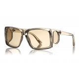 Tom Ford - Rizzo Sunglasses - Occhiali da Sole Quadrati in Acetato - FT0730 - Grigio - Tom Ford Eyewear