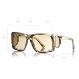 Tom Ford - Rizzo Sunglasses - Square Acetate Sunglasses - FT0730 - Grey - Tom Ford Eyewear