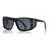 Tom Ford - Rizzo Sunglasses - Occhiali da Sole Quadrati in Acetato - FT0730 - Nero - Tom Ford Eyewear