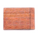 Vittorio Martire - Large Credit Card Holder in Real Crocodile Leather - Orange - Italian Handmade - Luxury