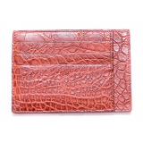 Vittorio Martire - Large Credit Card Holder in Real Crocodile Leather - Pink - Italian Handmade - Luxury